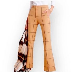 💫HP‼️💫 NEW ANTHROPOLOGIE “Sable” Windowpane Trousers in Tan, Size 8